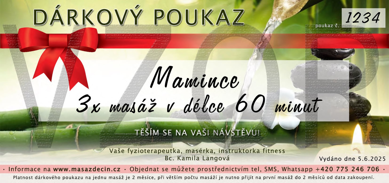 Dárkový poukaz na masáž